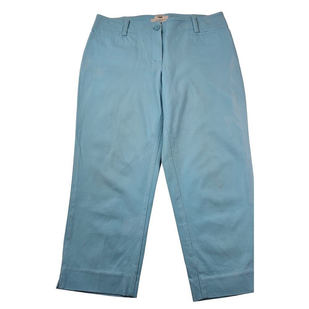 Talbots signature 8 PETITE 8P light blue cropped career casual pants EUC